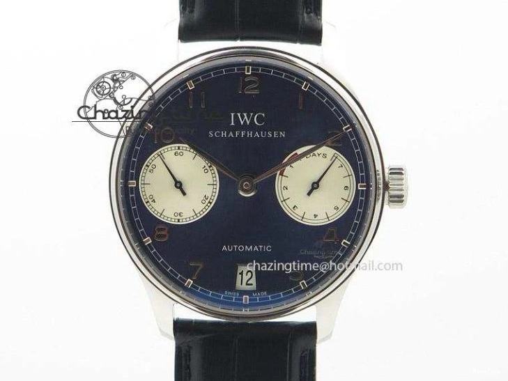 MIROTIME 0211 Portuguese Real PR Real Annual Calendar IW503502 ZF 1:1 Best Edition Black Dial Steel Markers on Black Leather Strap A StreetReady 7134